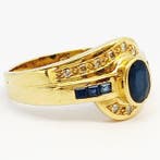 Ring - 18 karaat Geel goud - 1.20ct. tw. Saffier - Diamant, Nieuw