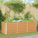 vidaXL Verhoogde plantenbak Licht Bruin 240 x 80 x 77 cm, Verzenden, Nieuw, Metaal, 60 tot 100 cm