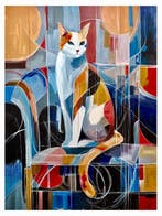 Kiri Aguilera (1982) XL 120 x 90 cm - Gato Calicó: Vigía