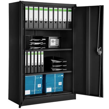 Archiefkast met 4 planken 140x90x40cm - zwart, Huis en Inrichting, Kasten | Roldeurkasten en Archiefkasten, Verzenden, Nieuw
