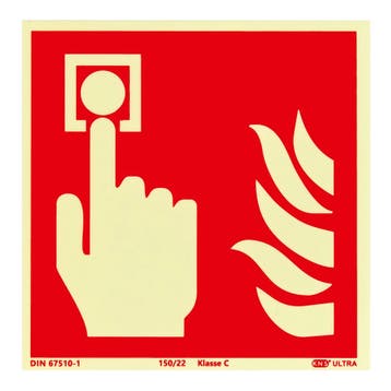 Brandmelder Bord (F005) / Brandalarm Fotoluminescerend V...