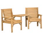 Bistro-Set 3-delig Van Weerbestendig Hout Tuinmeubelset Met, Verzenden, Nieuw