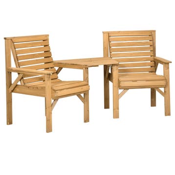 Bistro-Set 3-delig Van Weerbestendig Hout Tuinmeubelset Met, Verzenden, Nieuw