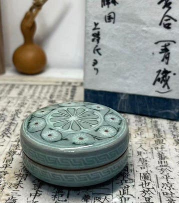 Pot - Keramiek - Japanse celadon doos
