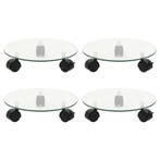vidaXL Plantenrollers 4 st rond 28 cm gehard glas, Verzenden, Nieuw