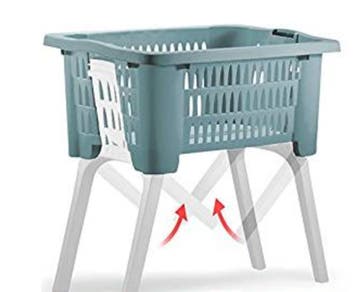 Wasmand op poten blauw 38 liter 39 x 59 x 29 cm kunststof, Tuin en Terras, Droogmolens en Wasrekken, Verzenden, Nieuw