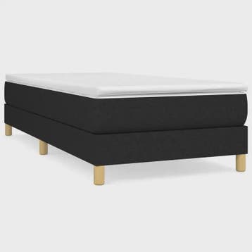 Zwart Stoffen Bedframe met Lattenbodem 90x200 cm - Stevig On, Verzenden, Nieuw