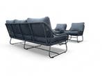 Tuinset / Loungeset Rio Zwart gevlochten Touw Kussens, Ophalen of Verzenden, Nieuw