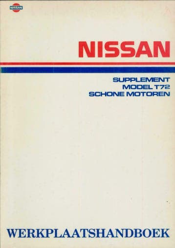 Origineel Nissan Bluebird T72 Motor Handboek Nederlands, Verzenden