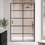 Douchewand Calgary 140 x 190 cm Zwart Belijning Glas 8 mm, Verzenden, Nieuw, Douche