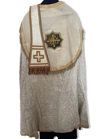 Witte liturgische cope voor een grote ceremonie (2) - Antiek
