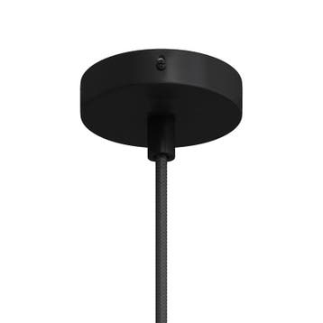 Plafondkap Mini Zwart 1 uitgang met metalen trekontlaster, Nieuw