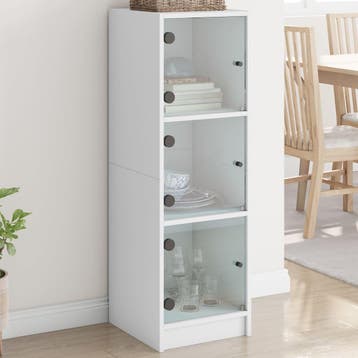 vidaXL buffetkast met glazen deuren 35x37x109 cm wit, Huis en Inrichting, Minder dan 50 cm, Verzenden, 100 tot 150 cm, Nieuw