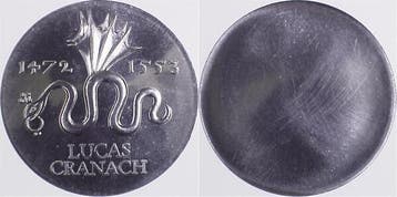 Duitsland Probe 20 Mark Cranach Ddr 1972 Aluminium Abschl..., Verzenden