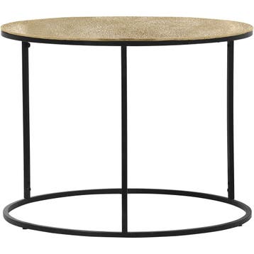 Bijzettafel - Livion Pado - Rond - 60cm - Zwart/Goud -, Huis en Inrichting, Ophalen of Verzenden, Nieuw, Overige materialen