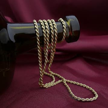 Gouden lange gedraaide schakel ketting, Ophalen of Verzenden, Gebruikt, Goud, Goud