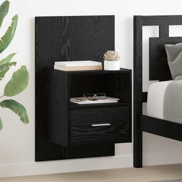 vidaXL Nachtkastje 2 st Zwart Eiken 50 x 32,5 x 80cm Bewerkt, Minder dan 45 cm, Verzenden, Nieuw, 70 cm of meer