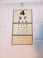 Vintage medische oogtestkaart - Reclamebord - Oogheelkunde, Antiek en Kunst
