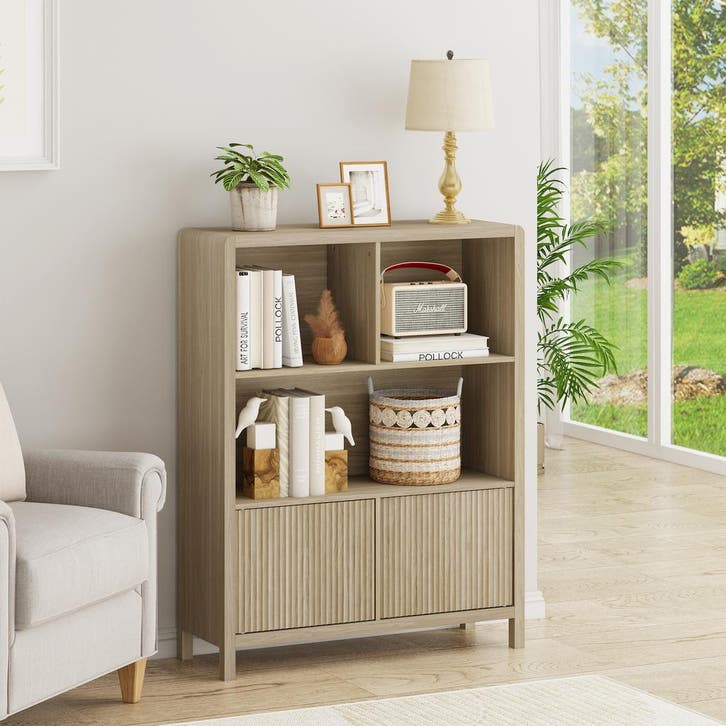 Dressoir Lukkodso eikenkleurig 103x80x28 cm [en.casa], Huis en Inrichting, Kasten | Dressoirs, Verzenden