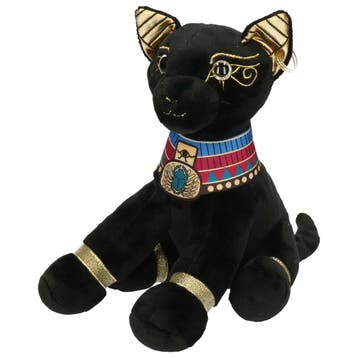 Nature Planet bastet kat knuffel - zwart - 20 cm - pluche, Verzenden, Nieuw