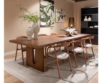 Eettafel Lira walnootfineer 240x110 cm- bruin | Eleonora, Ophalen of Verzenden, Nieuw