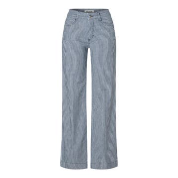 MAC • gestreepte Wide jeans • 36, MAC, Verzenden, Nieuw, Blauw