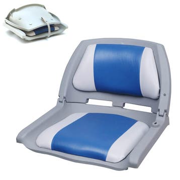 Bootstoel 52,1x45,7x40,8 cm kunstleer blauw en wit, Verzenden, Nieuw