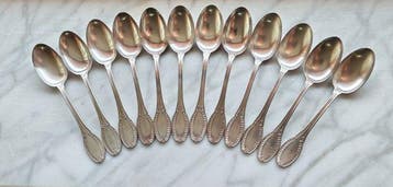 Dessertservies (12) - .800 zilver - 12 theelepels zilver 800
