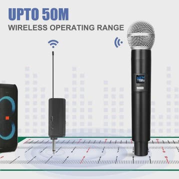 Draadloze UHF Microfoon Set (2 Kanaals) - Draagbaar & Oplaad, Verzenden, Nieuw