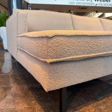 Hoekbank Rodeo - Bouclé Beige - WOOOD, Huis en Inrichting, Banken | Bankstellen, Hoekbank, Nieuw, Ophalen of Verzenden, 200 tot 250 cm