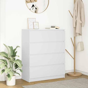 vidaXL Dressoir 80x35x99 cm bewerkt hout wit, Verzenden, Nieuw, Overige houtsoorten