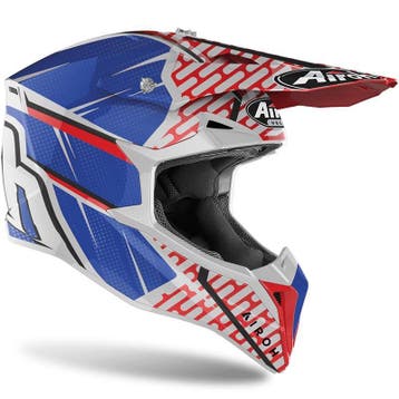 Crosshelm Airoh Wraap - Blauw / Rood / Wit, Verzenden, Nieuw met kaartje, Offroadhelm