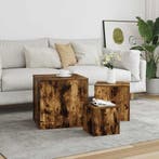 vidaXL Bijzettafels 3 st bewerkt hout gerookt eikenkleurig, Verzenden, Nieuw