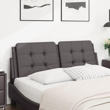 vidaXL Hoofdbordkussen Zadar 120 cm kunstleer grijs, Verzenden, Nieuw, Grijs, Overige materialen