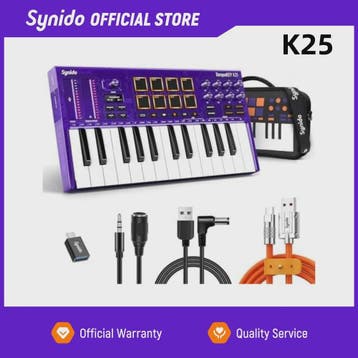 Synido Tempokey K25 USB MIDI Keyboard Controller met Drum Pa, Verzenden, Nieuw