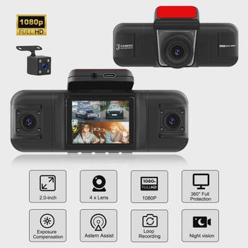 Universele 4-Kanaals Dashcam met 1080P HD, Nachtzicht en Par, Verzenden, Nieuw