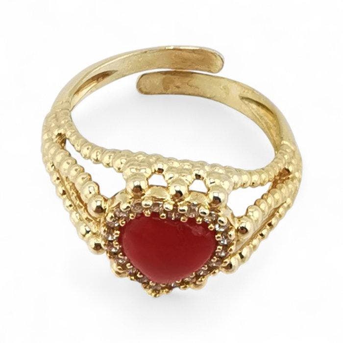 Koraal - Argento 925 - Ring - Italiaans ambacht, Verzamelen, Mineralen en Fossielen