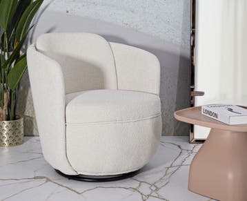 TORINO CRÈME DRAAIFAUTEUIL CM 70X72X75 (ZITHOOGTE CM 44,5), Huis en Inrichting, Fauteuils, Ophalen of Verzenden, Nieuw