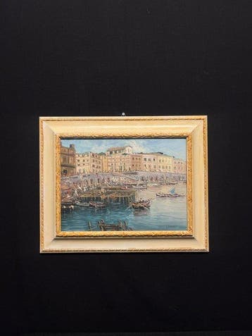 Italiaanse school (XX) - Scorcio di porto Napoli, Antiek en Kunst