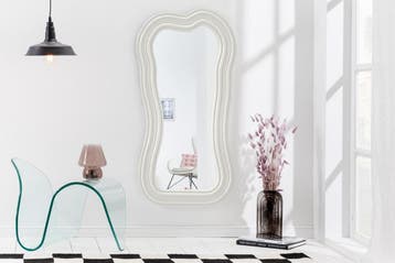 Design Wandspiegel ALICE II 100cm wit - 45943, Huis en Inrichting, Ophalen of Verzenden, Nieuw