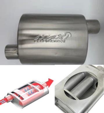 MAX turbo style Flo Performance rvs uitlaat demper 2,5 inch, Ophalen of Verzenden, Nieuw