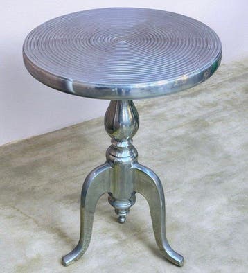 Bijzettafel - Aluminium - Uniek ringpatroon reliëf