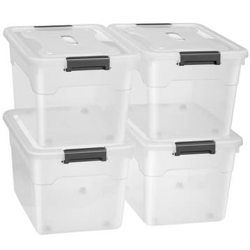 Opbergdoos/ opslagbox 60 ltr - Kunststof - 4-delig - Incl. d, Verzenden, Nieuw