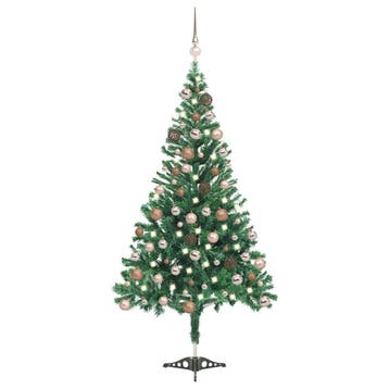 vidaXL Kunstkerstboom met verlichting en kerstballen 546, Verzenden, Nieuw