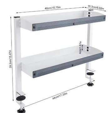 2-laags Clip-On Bureauplank – Zwart/Wit, Verzenden, Nieuw
