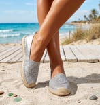 ACTIE  Zilver kleurige Espadrilles Flower, Kleding | Dames, Schoenen, Ophalen of Verzenden, Nieuw, Overige kleuren, Espadrilles of Moccasins