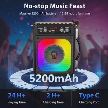 FanFun TX06 Karaoke Speaker met 2 Draadloze Microfoons & Fee, Verzenden, Nieuw