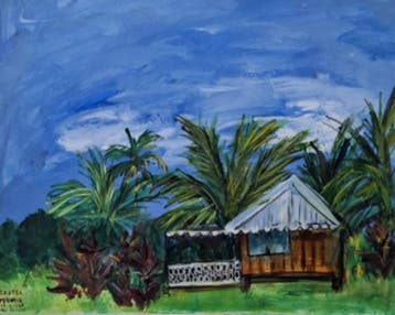 Acryl schilderij, Maya Wildevuur, Tahiti, 1998, Nieuw