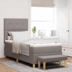 vidaXL Boxspring bed met kussen met hoofdeinde Taupe 200 x, Verzenden, Nieuw