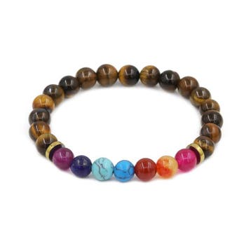 Armband met tijgeroog edelstenen en elastiek 8mm (Armbanden), Ophalen of Verzenden, Nieuw, Kraal